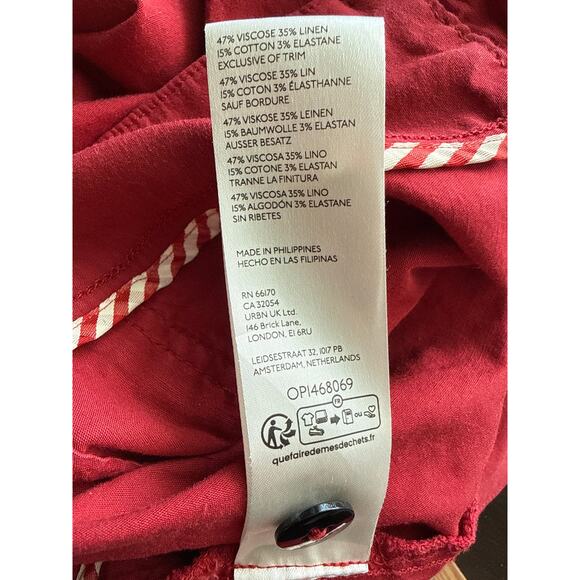 Anthropologie Maeve The Naomi Wide-Leg Flare Pants Red Size 16W - Picture 11 of 11